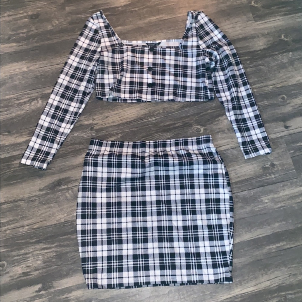 Two piece plaid set